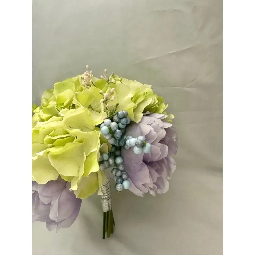 Homecoming prom floral bouquet artificial light purple light green silver